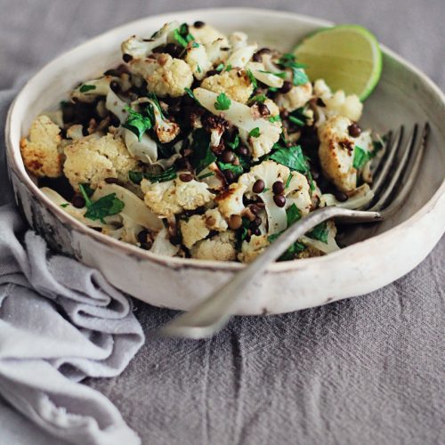 Cumin Roasted Cauliflower with Black Lentils | The Awesome Green