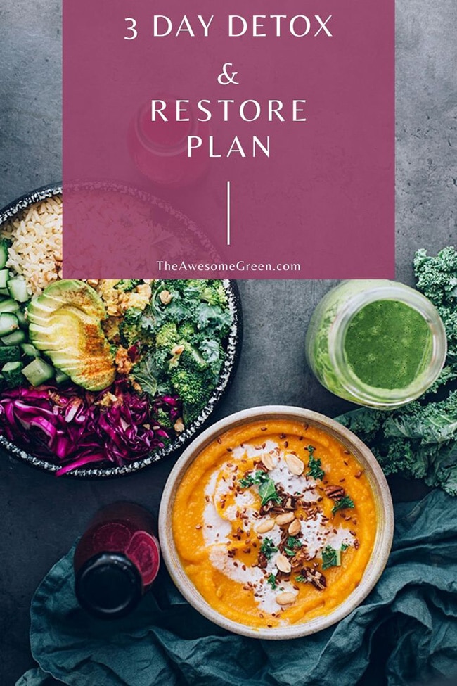3 Day Detox Plan meals on plates