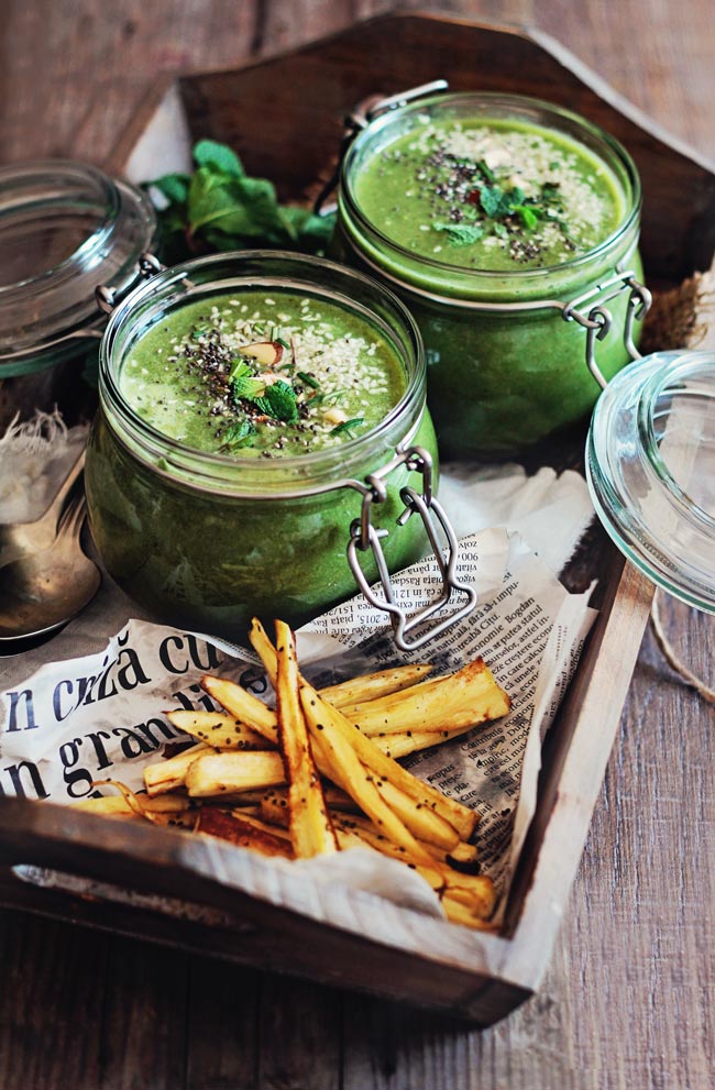 Green-Soup-with-Baked-Parsnip-Fries
