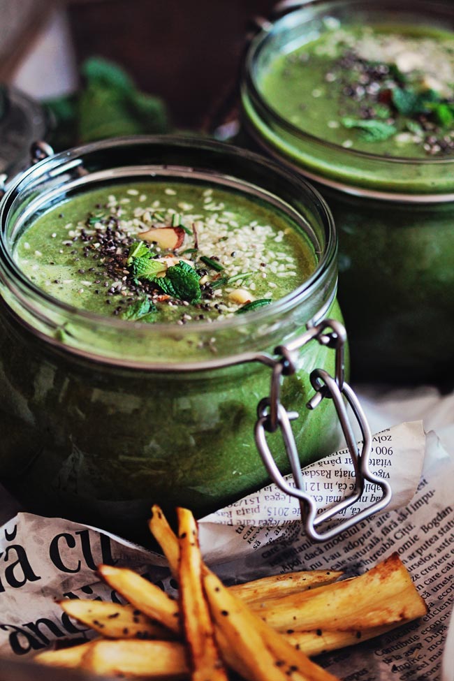 Greens-Soup-with-Parsnip-Fries