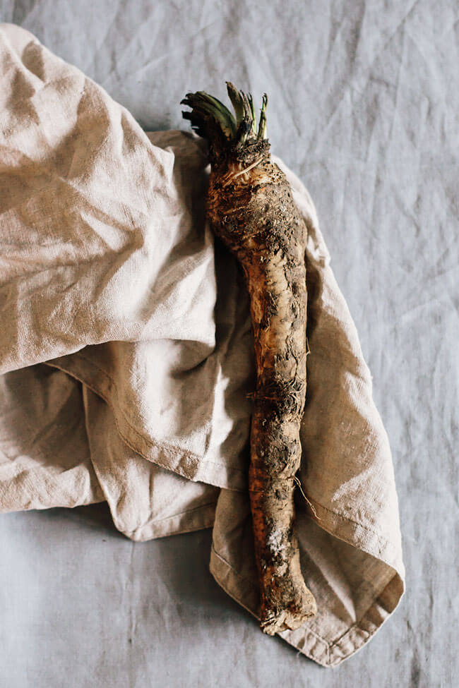 Horseradish, the secret ingredient for my spicy creamy Dijon sauce I serve roasted veggies with | TheAwesomeGreen.com