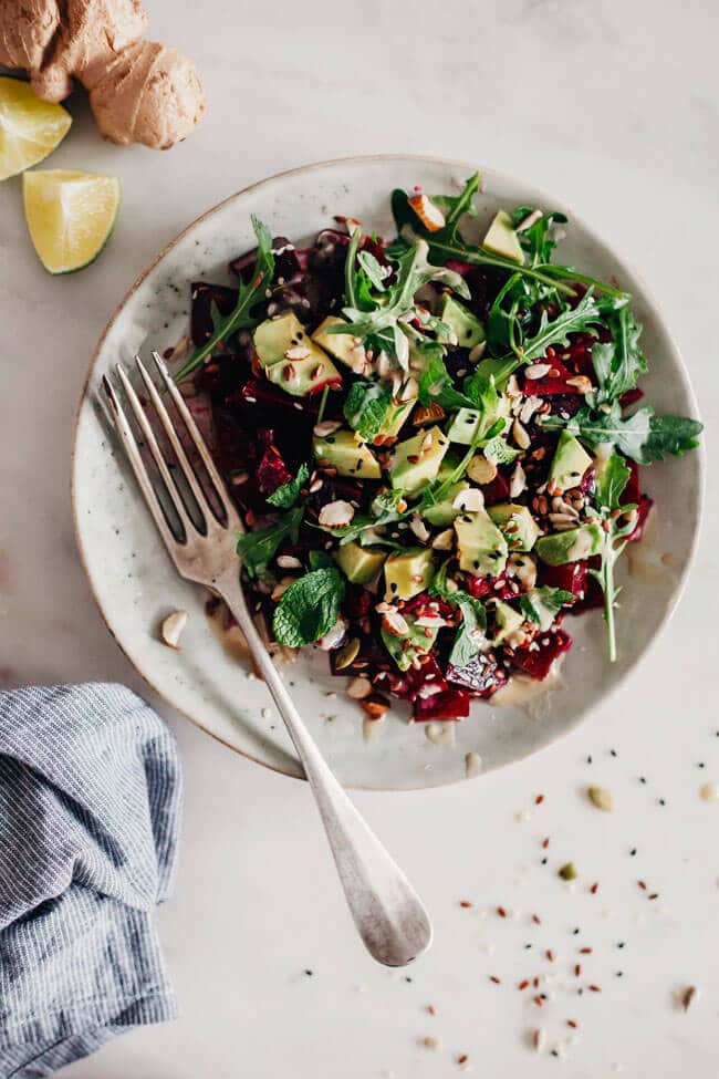 A simple beet, avocado and mint salad for a gentle liver cleanse #detox #beet | TheAwesomeGreen