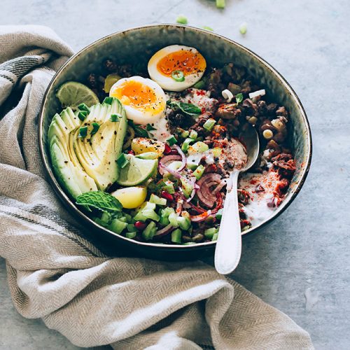 Nourishing Black Bean Stew with Avocado and Egg | The Awesome Green