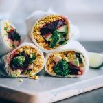 Vegan breakfast burrito with roasted beet, avocado and kale #vegan #burrito #breakfast #lunchwrap #wrap | TheAwesomeGreen.com