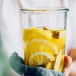 Detox water with lemon and pineapple
